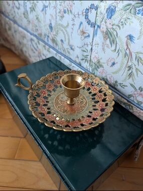 Vtg Penco Brass Candlestick Holder